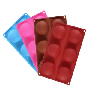 Silicone half-sphere mold 6 cavities chocolate baking pan DIY cake mold set colorful 4pcs