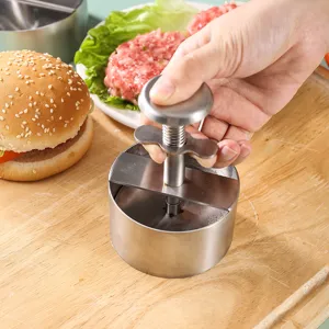 Stainless steel burger press manual hamburger patty maker meat press mold kitchen cooking tool