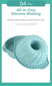 Set stampo per ciambella in silicone, design monoblocco, facile da pulire e antiaderente.