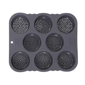 Stampo tondo per pane hamburger in silicone 8 cavita perforato utensile da cucina