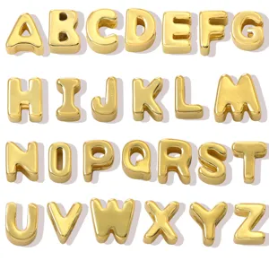 Colgantes letras alfabeto doradas 26 piezas para pulseras DIY y creacion de joyas mujer.