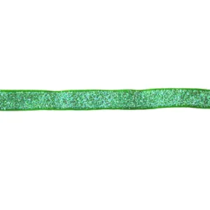 Green glitter velvet ribbon shiny metallic trim for DIY handmade hair bow accessories craft