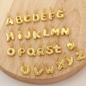18k gold plated bubble letter charms dz alphabet pendants for diy jewelry making supplies