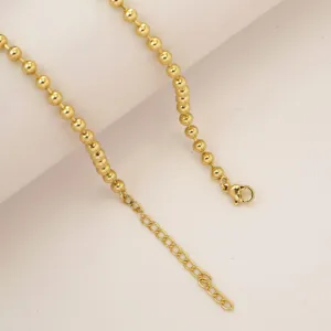 18K gold plated ball chain necklace bracelet DIY jewelry making accessories component detail view