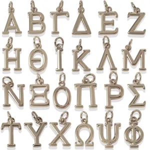 Pendentifs lettres alphabet grec plaqué or pour collier bijoux minimaliste DIY fabrication