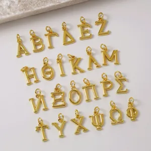 Ensemble de pendentifs lettres alphabet grec plaqué or, charms en métal minimalistes pour.