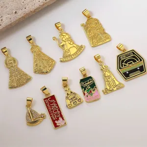 Spanish style brass oil drop pendants set for DIY jewelry making and fashion accessories.