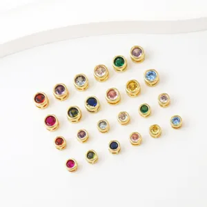 Colorful zirconia birthstone charms DIY jewelry findings for necklace bracelet making