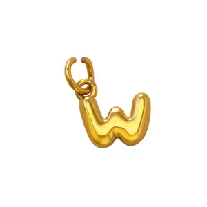 Vergoldeter Ballon Buchstabe W Anhänger Charm für Halskette Armband DIY Schmuck Zubehör
