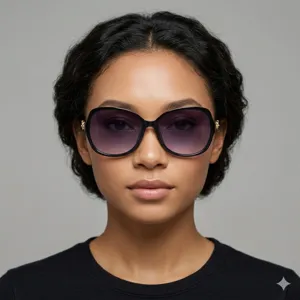 Elegant women's UV400 oversized sunglasses featuring chic purple gradient lenses
