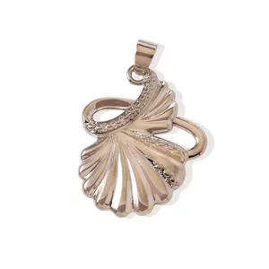 Ciondolo conchiglia color argento per creazione gioielli collana fai da te e accessori.