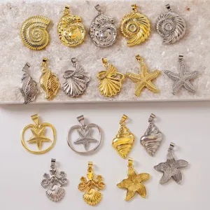 Stile oceano conchiglia stella marina ciondoli gioielli fai da te ottone oro argento