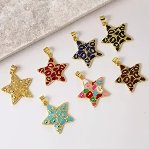 Vergulde geëmailleerde ster hangers voor DIY sieraden maken ketting armband groothandel.