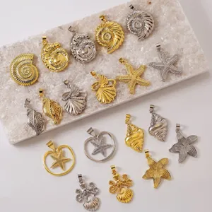 Ciondoli Stella Marina Conchiglia Ottone Oro 18K Accessori Gioielli Collana DIY