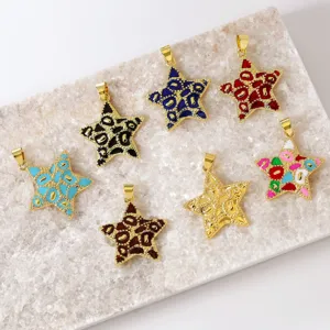 Vergulde kleurrijke geemailleerde ster bedels set, perfect voor DIY ketting armband sieraden.