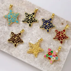 Kleurrijke geëmailleerde sterhanger verguld bedel voor DIY sieraden maken ketting armband