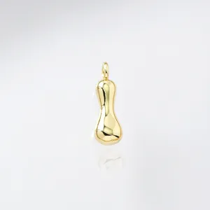 Elegant gold bean pendant smooth minimalist cute fashion jewelry charm necklace gift