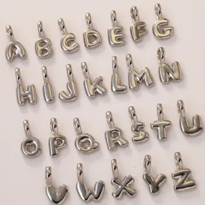 Silver alphabet letter charms pendant DIY jewelry making for necklace bracelet set