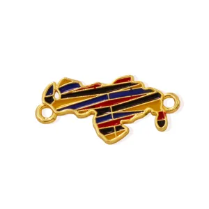 Venezuela map charm pendant DIY gold metal enamel necklace jewelry accessory detail shot