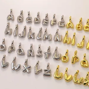 Metal alphabet letter charms pendants for DIY jewelry making necklace bracelet accessories.