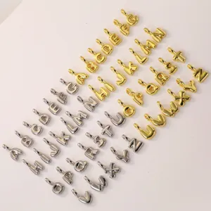 Gold and silver 26 letter alphabet charms pendant for DIY jewelry making accessories