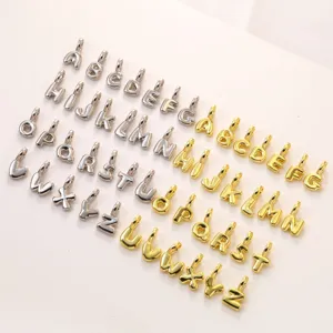 Gold silver 26 letters charms brass alphabet pendants for DIY jewelry making necklace bracelet
