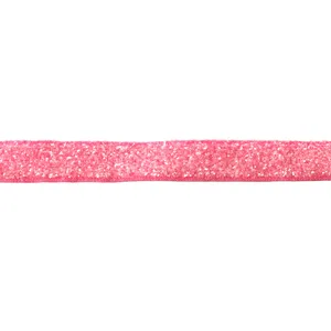 Pink glitter velvet ribbon detail shot, perfect for DIY hair bows and craft sewing accessories.