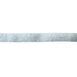 Glitter velvet ribbon detail shot, sparkling silver thread ribbon for DIY crafts and hair bows.