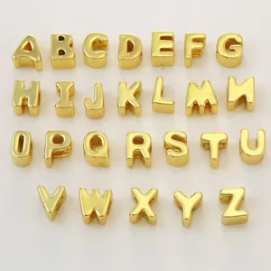 Abalorios de letras doradas A-Z alfabeto dijes para hacer joyas DIY pulsera collar accesorios.