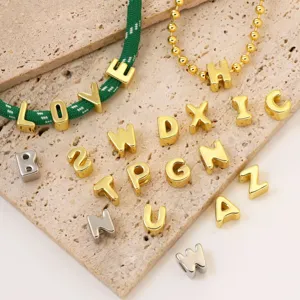 Abalorios de letras alfabeto metal oro plata accesorios para pulsera DIY creacion joyas