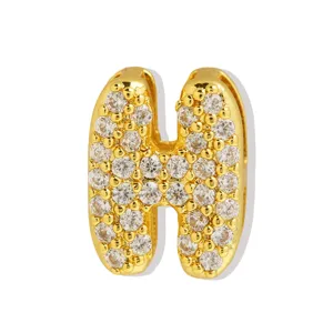 Gouden pave strass letter H hanger bedel voor DIY armband ketting sieraden maken
