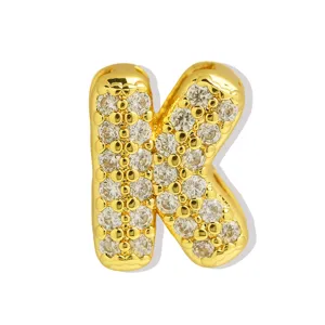 Gouden pave zirkonia letter K hanger charme voor DIY armband ketting sieraden accessoires