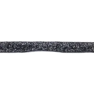 Dark grey glitter ribbon detail shot, perfect for DIY hair bows and handmade crafts.