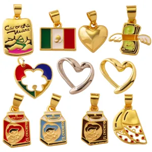 Ciondoli Smaltati Placcati Oro 18K Charm DIY Collana Creazione Gioielli Accessori Set