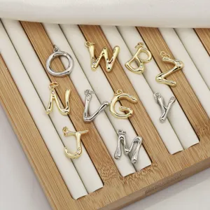 Copper English Letters Pendant 18K Gold Plated DIY Jewelry Accessories Minimalist Letter Charm For Women Gift