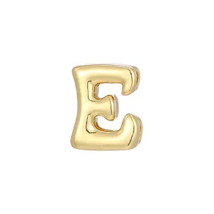 Goud 18k vergulde opgeblazen letter E hanger bedel voor DIY armband ketting sieraden maken.