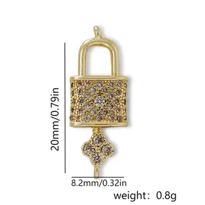 Koperen micro-pave zirkonium slot hanger DIY mode sieraden accessoire 20x8.2mm