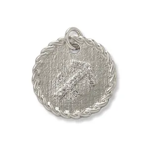 Silver Sagittarius zodiac pendant necklace accessory, micro paved cubic zirconia charm.