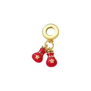 Pendentif sac émail rouge plaqué or 18K brillant accessoire détail bracelet DIY
