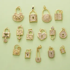 Mode Koper Strass Slot Sleutel Hanger Charm DIY Sieraden Maken Vinden Aanbod Hart Tas Vormige Ketting Hanger Voor Vrouwen