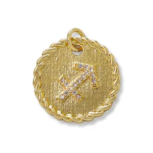 Sagittarius zodiac pendant 18k gold plated micro pave zircon DIY jewelry charm accessory