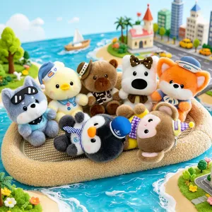 Cute animal plush toys set cartoon cute dolls soft stuffed plushie pendants for table decor