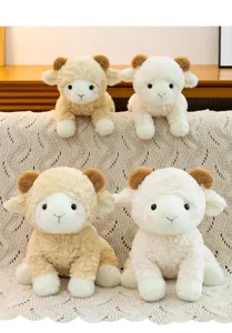 Niedliches Plüsch Schaf Kuscheltier, weiche Stofftier Puppe als Kissen für Kinder und tolle Deko.