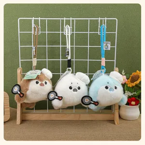 Cute otter plush pendant cute seal doll chef hat bag hanging ornament gift wholesale.