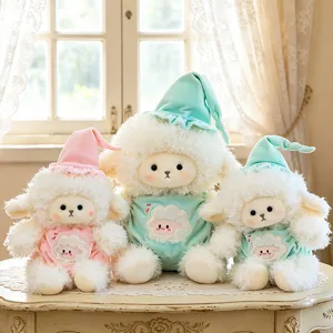Süße Schlafmütze kleines Schaf Plüschtier Kuscheltier Puppe weiches Kissen Geburtstagsgeschenk
