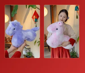 Cute colorful plush pony toy doll and horse pillow, perfect cute gift for kids and new year.