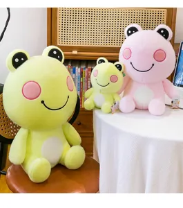 Süßes großes Augen Frosch Plüschtier Set weiche Kuscheltiere Puppe kawaii Zimmer Dekor Geschenk.