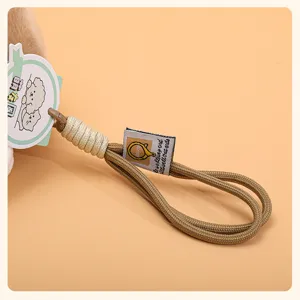 Cute plush pendant strap and lanyard detail shot, perfect for bags and accessories decoration.