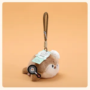 Cute sea otter plush pendant chef hat doll bag hanging ornament plush toy gift box