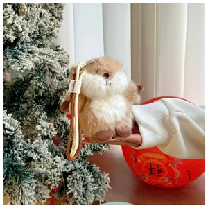 Simpatico portachiavi animale in peluche morbido ciondolo cartone animato zaino decoro